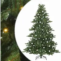 Syfax Künstlicher klappbarer Weihnachtsbaum Grün 240 cm PVC und Stahl