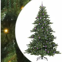 Syfax Künstlicher klappbarer Weihnachtsbaum Grün 240 cm PVC und Stahl