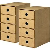 Rossler Rössler-Papier Schubladenbox 1524452604, S.O.H.O., A5, 4 Fächer, Pappe, geschlossen, hazelnut 2 Stück