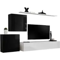 Meublorama AM-SWITCH 5-ZW SW 5*4C/66KG, 2 Regale, 3 Tür(en), Weiß, Mitteldichte Faserplatte (MDF), 400 mm, 2500 mm