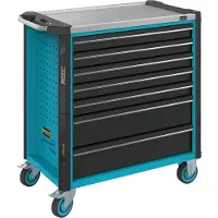 Hazet Assistent, 7 Regale, Stahl, Schwarz, Blau, 40 kg, 4 Rad/Räder, 518 mm
