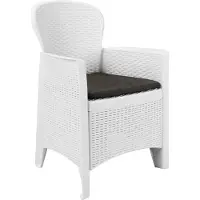 vidaXL 9-tlg. Garten-Essgruppe Kunststoff Weiß Rattan-Optik