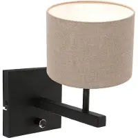 Steinhauer Wandlampe Stanger mit taupefarbener Kapuze