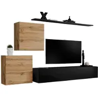 Meublorama AM-SWITCH 5-WTS SW 5*4C/66KG, 2 Regale, 3 Tür(en), Schwarz, Mitteldichte Faserplatte (MDF), 400 mm, 2500 mm