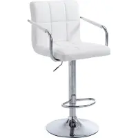 CLP Barhocker Lucy V2 höhenverstellbar und drehbar | Farbe weiß Gestell Farbe chrom