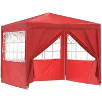 Syfax Party-Zelt Rot 250 x 250 x 240 cm PE und Stahl