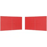 vidaXL Party Zelt Seitenteil 2 pcs Rot 400 x 195 cm PE und Stahl
