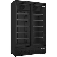 Saro Gastro Tiefkühlschrank mit 1006 Liter - Umluftkühlung, 2 Glastüren, schwarz