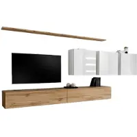 Meublorama AM-SWITCH 7-WTW SW 7*7C/95KG, 2 Regale, 5 Tür(en), Braun, Mitteldichte Faserplatte (MDF), 400 mm, 3400 mm