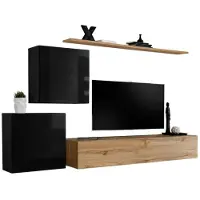 Meublorama AM-SWITCH 5-SWT SW 5*4C/66KG, 2 Regale, 3 Tür(en), Braun, Mitteldichte Faserplatte (MDF), 400 mm, 2500 mm