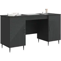 vidaXL Schreibtisch mit Regal Schwarz 142,5 x 50 x 75 cm Holzwerkstoff
