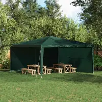 vidaXL "2026 Moderne"Party Zelt Seitenteil 2 pcs(Wasserdicht) elegantes Design - Gartenzelt/Partyzelt - Grün 400x195cm PE und Stahl - Pavillons & Partyzelte BestMöbel 826068