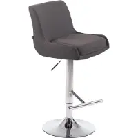 CLP Barhocker Club Stoff höhenverstellbar und drehbar | Farbe dunkelgrau Gestell Farbe chrom