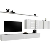 Meublorama AM-SWITCH 7-WW SW 7*7C/95KG, 2 Regale, 5 Tür(en), Weiß, Mitteldichte Faserplatte (MDF), 400 mm, 3400 mm