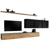 Meublorama AM-SWITCH 7-WTS SW 7*7C/95KG, 2 Regale, 5 Tür(en), Braun, Mitteldichte Faserplatte (MDF), 400 mm, 3400 mm