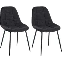 CLP 2er Set Stuhl Tom Kunstleder oder Stoff mit Metallgestell dunkelgrau Material Stoff