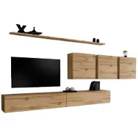Meublorama AM-SWITCH 7-WT SW 7*7C/95KG, 5 Regale, 5 Tür(en), Braun, Mitteldichte Faserplatte (MDF), 400 mm, 3400 mm
