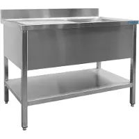 Saro Spültisch 1 Becken, rechts - B 1800 x T 600 mm
