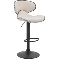 CLP Barhocker Las Vegas V2 Stoff mit Fußstütze - creme Gestell Farbe schwarz