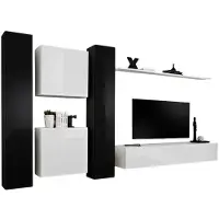 Meublorama AM-SWITCH 6-ZW SW 6*6C/116KG, 1 Regale, 5 Tür(en), Weiß, Mitteldichte Faserplatte (MDF), 400 mm, 3300 mm