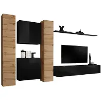 Meublorama AM-SWITCH 6-WTS SW 6*6C/116KG, 1 Regale, 5 Tür(en), Schwarz, Mitteldichte Faserplatte (MDF), 400 mm, 3300 mm