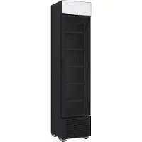 CombiSteel Kühlschrank 1 Tür Glas schwarz 232l