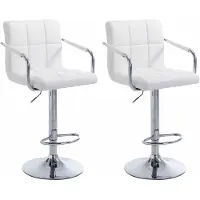 CLP 2er Set Barhocker Lucy V2 höhenverstellbar und drehbar weiß Gestell Farbe chrom