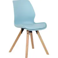 CLP Esszimmerstuhl Luna Modernes Design, Gestell natura, gepolsterter Sitz creme Material Kunstleder