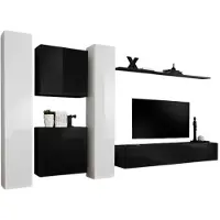 Meublorama AM-SWITCH 6-WS SW 6*6C/116KG, 1 Regale, 5 Tür(en), Schwarz, Mitteldichte Faserplatte (MDF), 400 mm, 3300 mm