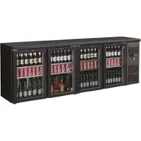 CombiSteel Barkühler Schwarz 4 Glastüren - 2542 x 535 x 860 mm