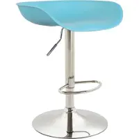 CLP Barhocker Anaheim Kunststoff Trompetenfuß mit Fußstütze blau Gestell Farbe chrom