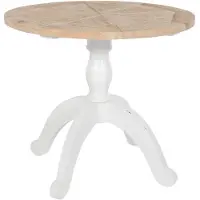 CLP Esstisch Roswell Ø 90 cm Shabby Chic runde Tischplatte aus massivem Ulmenholz natur/weiß