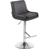 CLP Barhocker Club Kunstleder drehbar und stufenlos verstellbar grau Gestell Farbe chrom