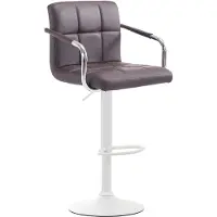 CLP Barhocker Lucy V2 höhenverstellbar und drehbar braun Gestell Farbe weiß