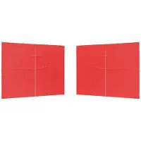 vidaXL Party Zelt Seitenteil 2 pcs Rot 300 x 195 cm PE und Stahl