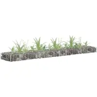 vidaXL Gabionen-Hochbeet Verzinkter Stahl 180x30x10 cm