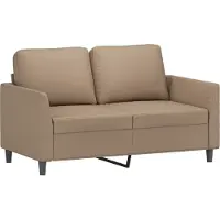 vidaXL 3-tlg. Sofagarnitur mit Kissen Cappuccino-Braun Kunstleder