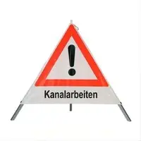 SafetyMarking Faltsignal Gefahrenstelle VZ101, Kanalarbeiten, tagesleuchtend, Schenkellänge 90 cm