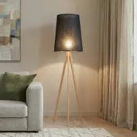 TK Lighting Holz Stehlampe Walz , Holz hell, für Wohn- / Esszimmer, Holz, Modern, Stehlampe