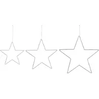 Beliani Weihnachtsdekoration Silber Metall 50 / 40 / 30 cm mit LED-Beleuchtung zum Aufhängen Sternform 3er Set Deko Adventsdekoration Wanddeko Fenster