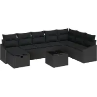 vidaXL Sofa Set mit Kissen 8 pcs Poly-Rattan