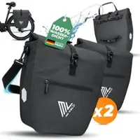 MIVELO 2in1 Fahrradtasche für Gepäckträger „CAPAX“ 20L - Schwarz-Reflektierend - Bestseller,highdemand,oft gekauft