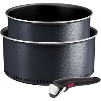 Tefal Set aus 2 aluminium-kochtöpfen (18/20 cm) + 1 schwarzem griff L7239003