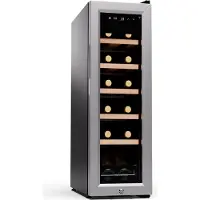 Klarstein Shiraz Premium Smart 12 Slim Weinkühlschrank für 12 Flaschen Silber-Metallic