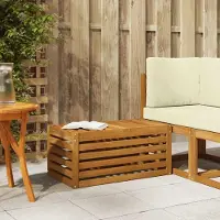 vidaXL Outdoor Hocker Bank - CLORIS - Modulare Sofateile - Natur 79x43x37 cm Massivholz Akazie - Gartenstühle C1648