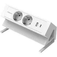 Fellowes Strommodul Schreibtisch 2xSteckdose,USB-A,USB-C wei