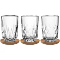 Leonardo Latte Macciato Glas Gocce 390ml (3er-Set)