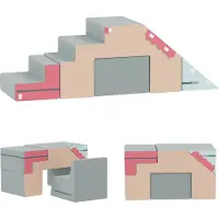 AIYAPLAY Kinder Schaumstoff Bausteine 2er Set Softbausteine Riesenbausteine Großbausteine mit Samtoptik Klettern Bauklötze Bausteinset Bunt