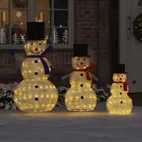 vidaXL "Schlussverkauf" Weihnachts-Schneemann Familie 3 Stück - zu Weihnachten - Warmes Weiß Stoff C13094
