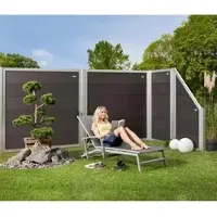 Mr. Gardener Abschlusselement »Moglia«, Holz-Kunststoff-Verbundwerkstoff, HxL: 180 x 90 cm - grau